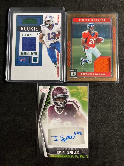 Lot of 3 Jersey or Autograph Football Trading Cards From Estate Collection