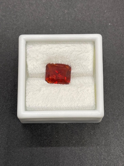 2.94ct Mexican Fire Opal Emerald Cut Gemstone From Large Estate