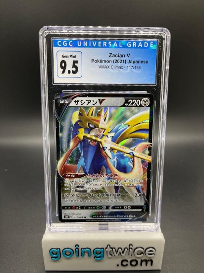 CGC Graded 2021 Pokemon ZACIAN V Japanese VMAX CLIMAX - 117/184 Trading Card