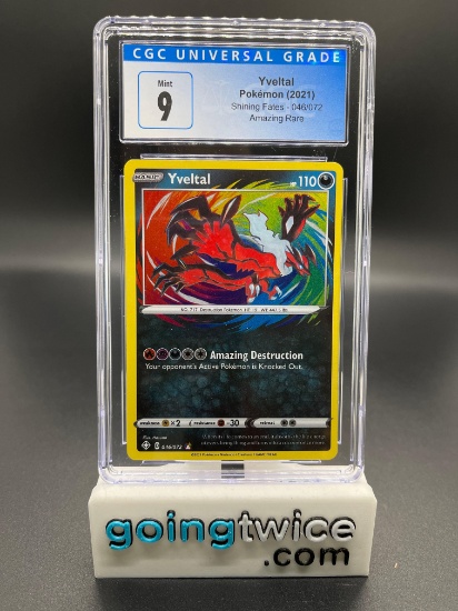 CGC Graded 2021 Pokemon YVELTAL Shining Fates - 046/072 Trading Card