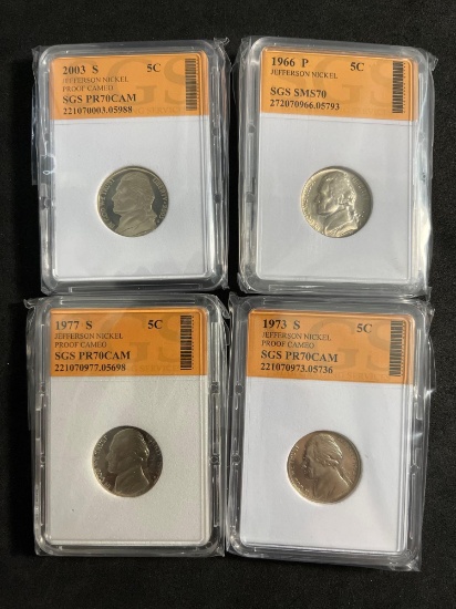 SGS Graded Mixed Lot of 4 Coins From Estate