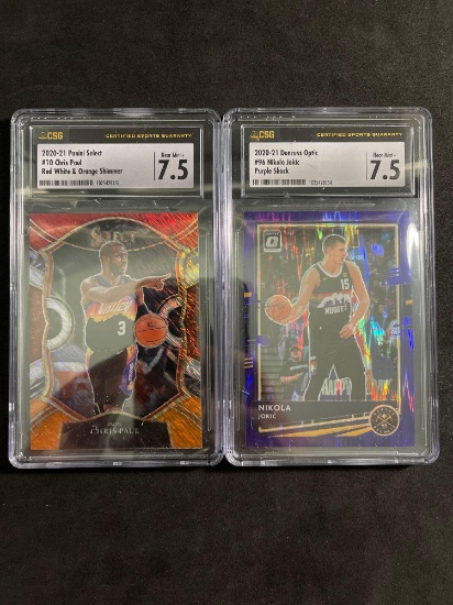 CSG Graded Lot of 2 Basketball Cards From Large Collection