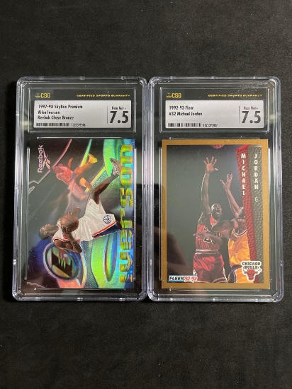 CSG Graded Lot of 2 Basketball Cards From Large Collection