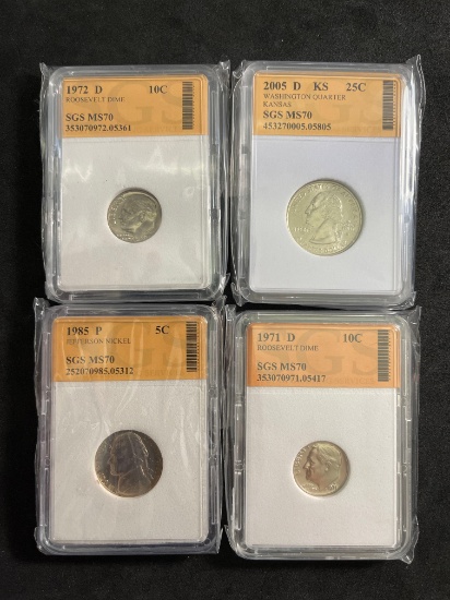 SGS Graded Lot of 4 Coins From Large Collection