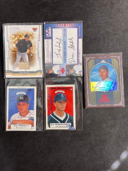 Lot of 5 Autograph or Jersey Baseball Cards From Large Collection