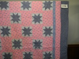 Pink and Blue Star Quilt
