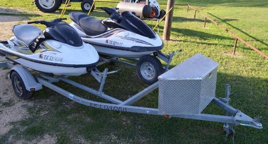 2005 Jet Ski Pair w/trailer, Inboard, 160 & 170 Horsepower, Gasoline, Covers Included, New Batteries