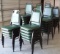 40 Cushioned Green Metal Stackable Diner/Business/Expo Chairs (40 chairs total)