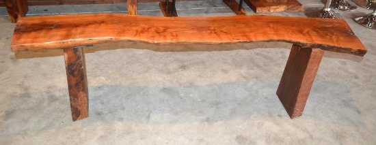 Handmade Mesquite Wood Bench (66"x14"x20 1/2")