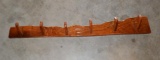 Handmade Mesquite Wall Mount Coat/Hat Rack with 6 Wood Hangers