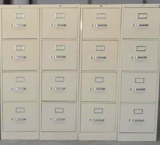 4 - HON Industries Letter Size Filing Cabinets w/ 4 Drawers