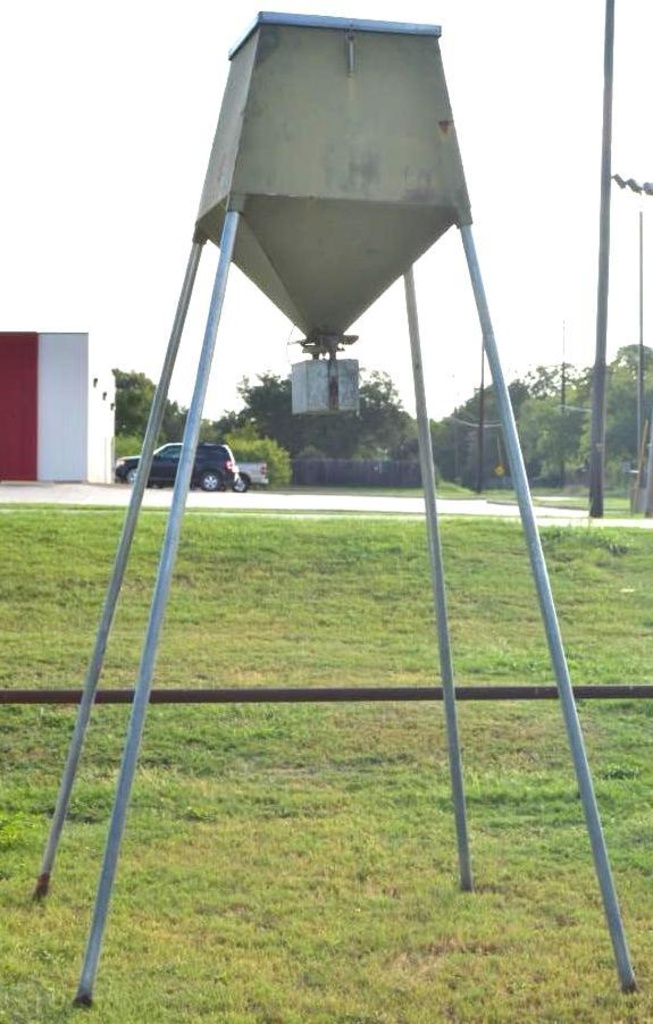 Deer Feeder On Metal Stand Heavy Construction Equipment