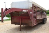 28' x 6'8'' Fair-West Gooseneck Stock Trailer w/ Torsion Axles + Movable Gates *Title