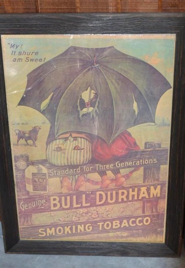 Collectible Bull Durham Smoking Tobacco Framed Art