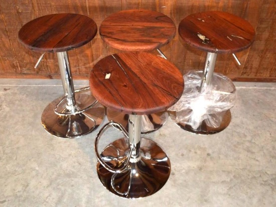 Set of 4 Mesquite Adjustable Stools