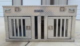 Diamond Plated Aluminium Dog Box, 2 Doors with Fan