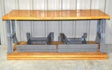 3 Heavy Duty Table Wood Tops with Steel Frame Legs
