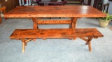 Pine Table w/ 2 Pine Benches - 8' x 42