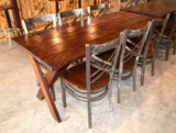 6' Pine Picnic/Kitchen/Dining Table w/ 6 Chairs