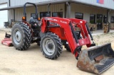 2014 Massey Ferguson 2625 4WD 63 hp Diesel Tractor w/ Massey DL250 Loader & 5 ft. Bushhog Shredder