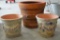 3 Terra Cotta Pots - 