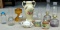 3 Antique Lanterns, 1 Antique Vase, 2 Vintage Cream n Sugar Set, Assorted Glass and Ceramic Pcs