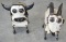 2 Pieces - Metal Cow, Metal Goat