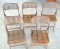Antique/Vintage 1940's Industrial Lyon Metal Company Set of 5 Vintage Metal Folding Chairs