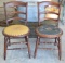 Antique Set of 2 Chairs w/ Upholstered Seats