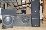 Cerwin Vega Center, 1 Sony Subwoofer, 1 Pair of Yamaha, 1 10