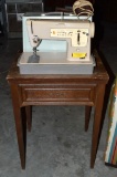 Antique/Vintage Sewing Machine Table and Singer ZigZag Sewing Machine