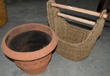 1 Terra Cotta Pot and 1 Set of Baskets