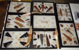 Collection of Arrowheads - 8 Cases and 3 Individual Spears