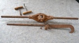 Antique Iron Pipe Threader, Set of Hay Hooks, Cotton Scale w/ Pea