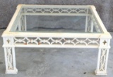White Coffee Table with Glass Top