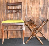 Antique/Vintage Wooden Magazine Rack & Antique/Vintage Chair
