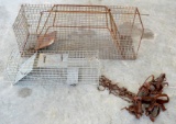 2 Racoon/Animal Traps & Steel Foot Traps