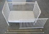 Baby Bed/Crib/Toddler Bed with Mattress and 2 Antique/Vintage Curtain Rods