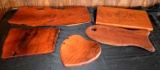 Handmade Mesquite Cutting Boards/Serving Trays, 5 Pieces Total