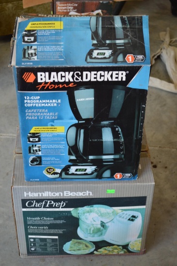 Black & Decker Coffee Maker & Hamilton Beach Food Processor *NEW IN BOX*