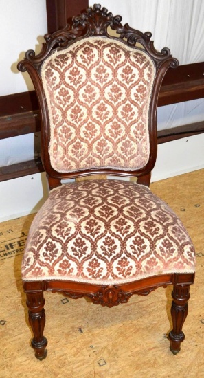 Eastlake-style carved mahogany chair