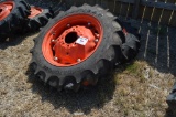 2 Goodyear Duratorque DT221 Tractor Tires on Rims