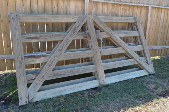 2 - 5' x 10' Heavy Wood Gates with Hinges