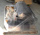 Pallet of Silt Fencing (3 Rolls) w/ wire backing and Various Concrete Tools