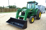 John Deere 5410 2WD w/ JD 542 Loader and JD 49 Detachable Backhoe, Diesel, Closed Cab with AC/Heat