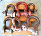 Pallet of 6 Various Heavy Duty Shackles