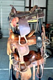 3 Tier Saddle Rack with 4 Saddles and Tack