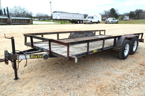 2004 Big Tex 16' Flatbed, Pintle Hitch Trailer, unit #6117