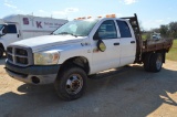 2007 Dodge 3500 Heavy Duty Cummins Turbo Diesel, 4 door, flatbed, manual transmission, dually, Unit