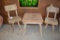 Solid Wood Small Table & 2 Wood Chairs